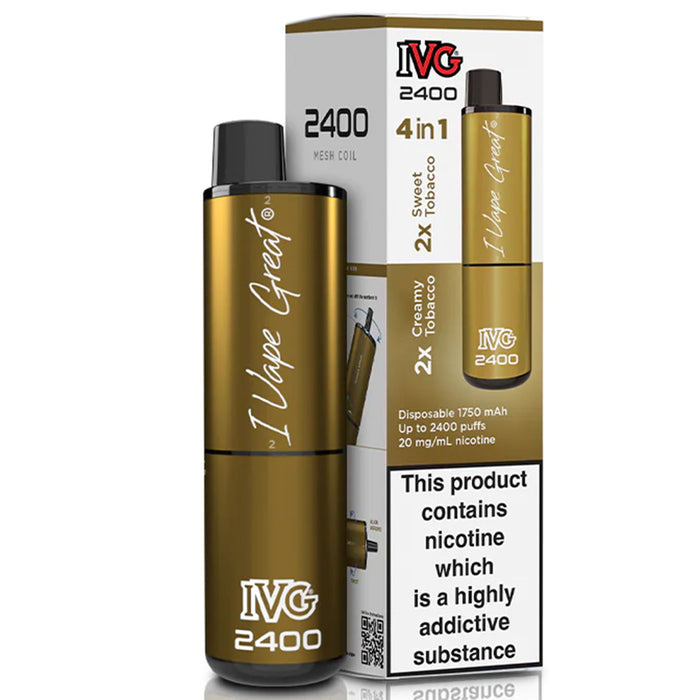 IVG 2400 Disposable Vape Pod Device  I VG Multi flavour - Tobacco Edition  