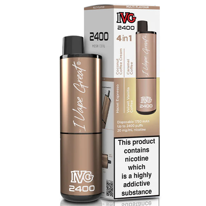 IVG 2400 Disposable Vape Pod Device  I VG Multi Flavour - Coffee Edition  