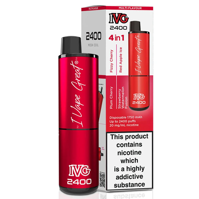 IVG 2400 Disposable Vape Pod Device  I VG Multi Flavour - Red Edition  