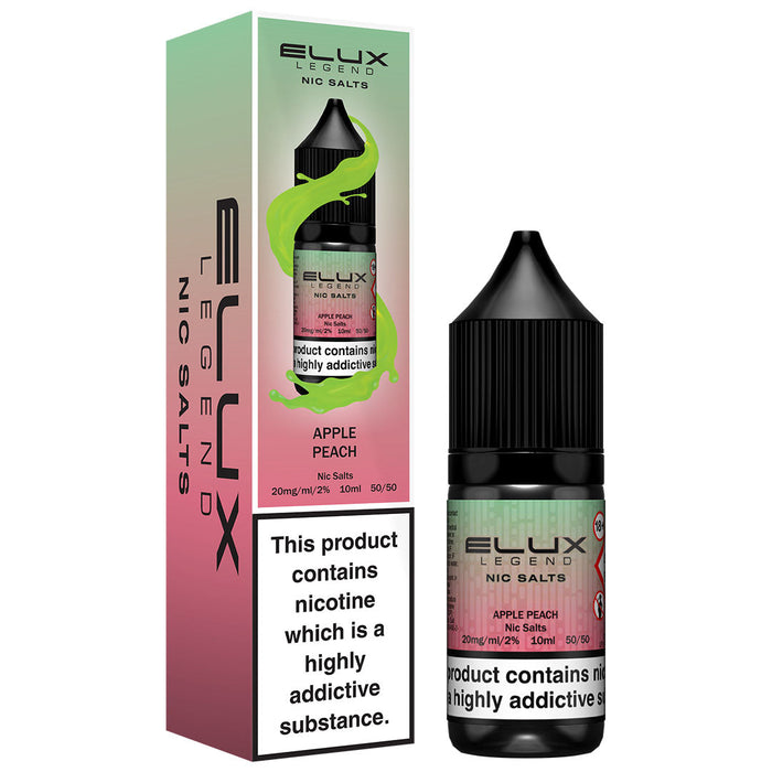 Apple Peach By Elux Legend 10ml E Liquid Nic Salt  Elux Pro   