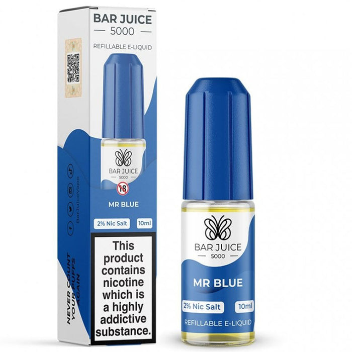 Mr Blue Nic Salt E-Liquid by Bar Juice 5000 Bar Juice