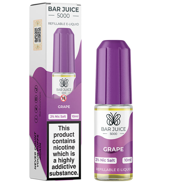 Grape Nic Salt E-Liquid by Bar Juice 5000 Bar Juice