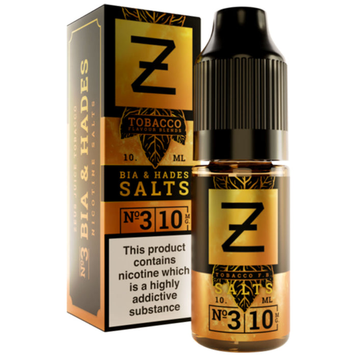 Bia & Hades Tobacco Nicotine Salt By Zeus Juice 10ml Zeus Juice Uk