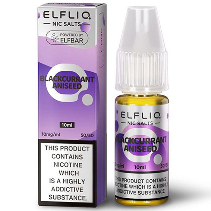 Blackcurrant Aniseed By Elf Bar Elfliq 10ml E Liquid Nicotine Salt Elf Bar