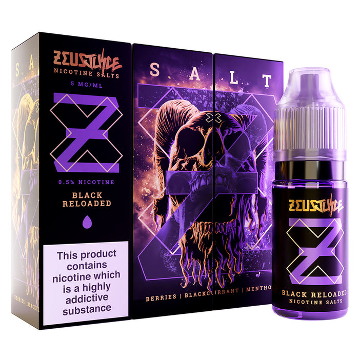 Black Reloaded Nicotine Salt By Zeus Juice 10ml Zeus Juice Uk