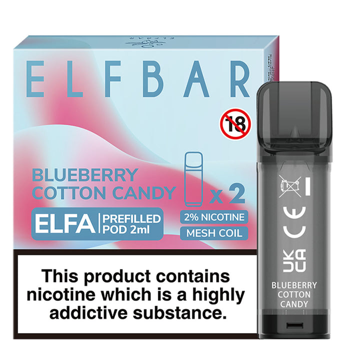 Blueberry Cotton Candy Elfbar ELFA Prefilled Pods 2ml  Elf Bar   