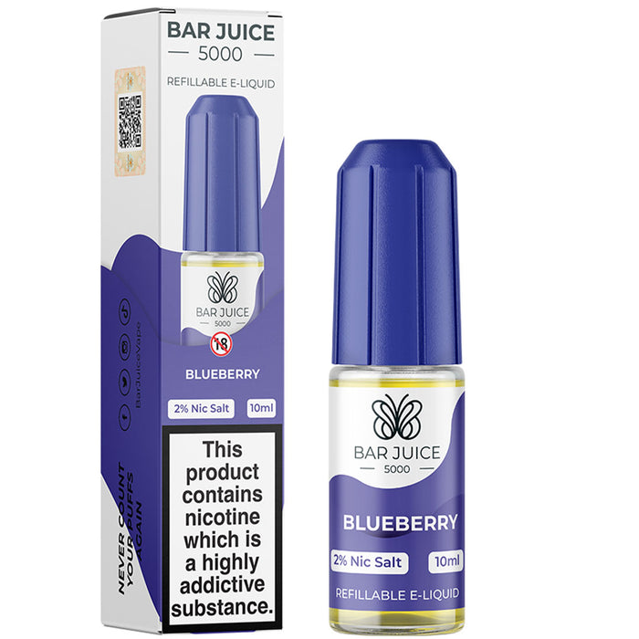 Blueberry Nic Salt E-Liquid by Bar Juice 5000 Bar Juice