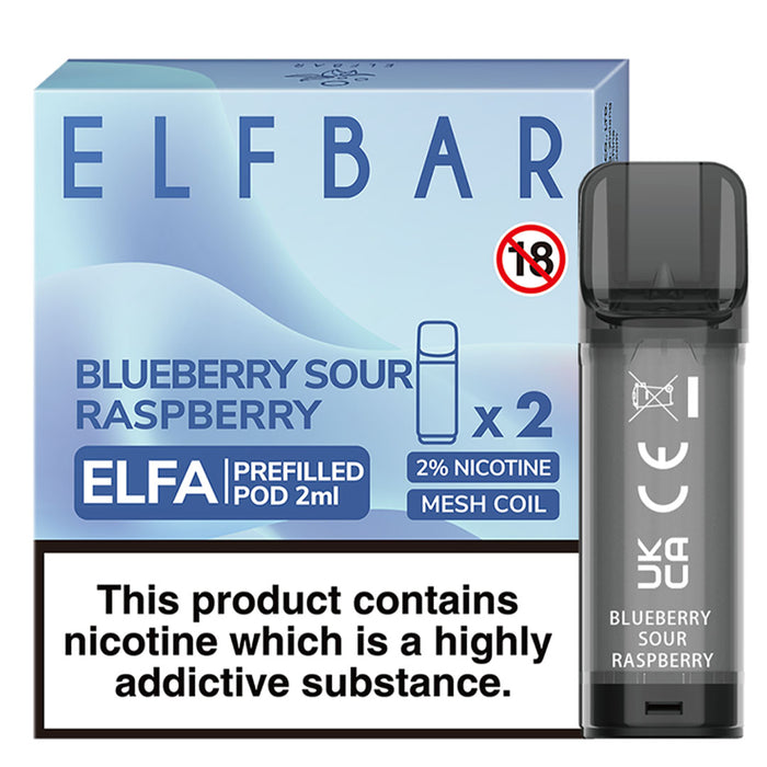 Blueberry Sour Raspberry Elfbar ELFA Prefilled Pods 2ml  Elf Bar   