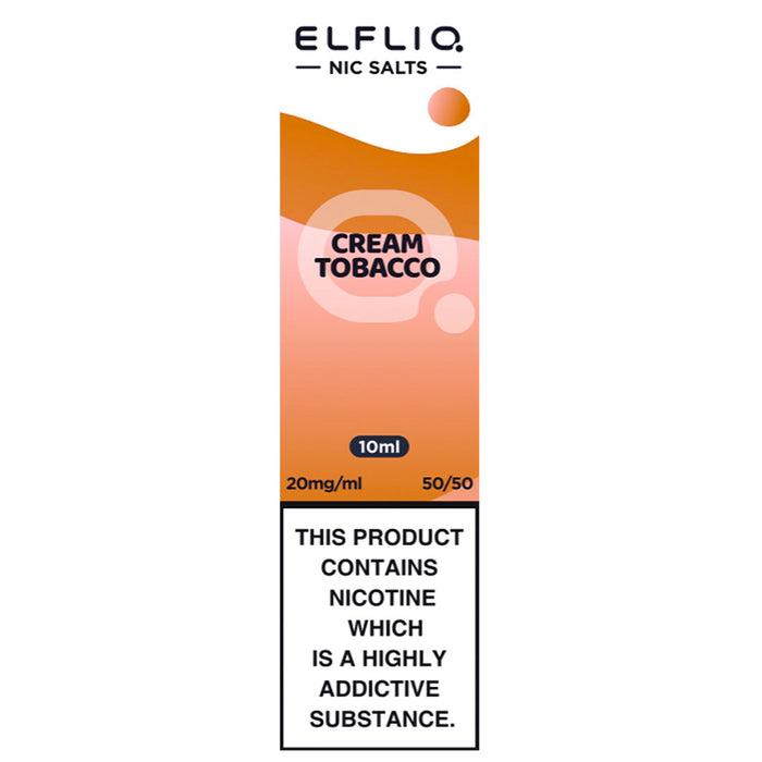 Cream Tobacco By Elf Bar Elfliq 10ml E Liquid Nicotine Salt Elf Bar