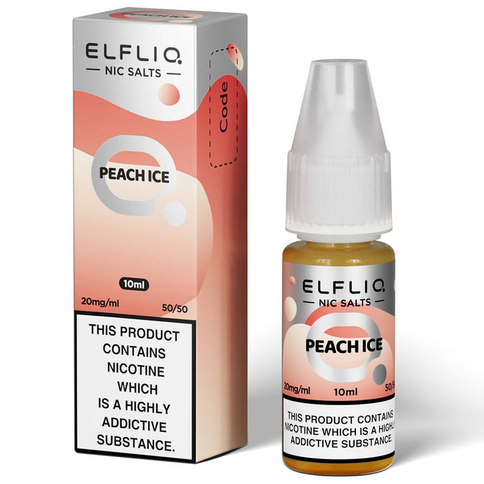 Peach Ice By Elf Bar Elfliq 10ml E Liquid Nicotine Salt Elf Bar