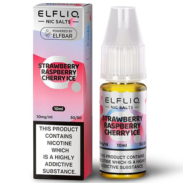 Strawberry Raspberry Cherry lce By Elf Bar Elfliq 10ml E Liquid Nicotine Salt Elf Bar