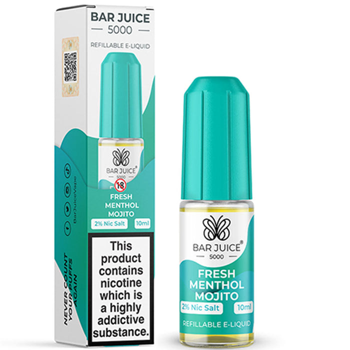 Fresh Menthol Mojito Nic Salt E-Liquid by Bar Juice 5000 Bar Juice