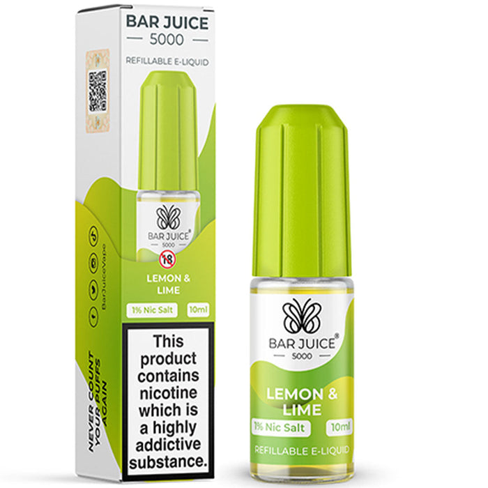 Lemon And Lime Nic Salt E-Liquid by Bar Juice 5000 Bar Juice