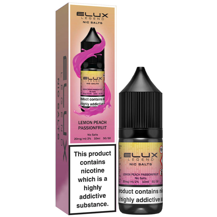 Lemon Peach Passionfruit By Elux Legend 10ml E Liquid Nic Salt Elux Pro