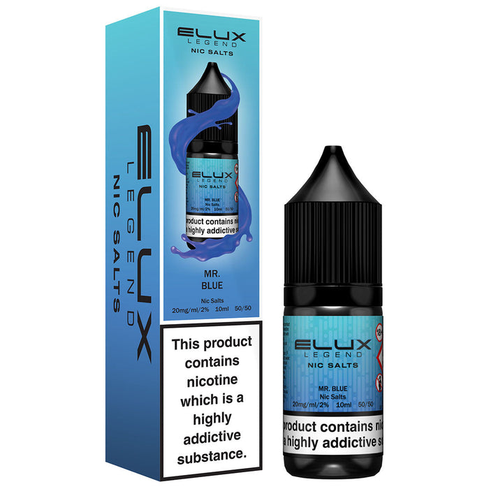 Mr Blue By Elux Legend 10ml E Liquid Nic Salt Elux Pro