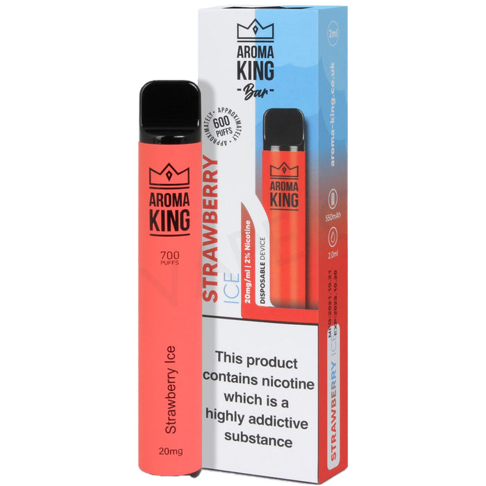 Aroma King - Air Flow - Disposable Device 600 puffs - 10mg  Aroma King Ns10mg Strawberry Ice 