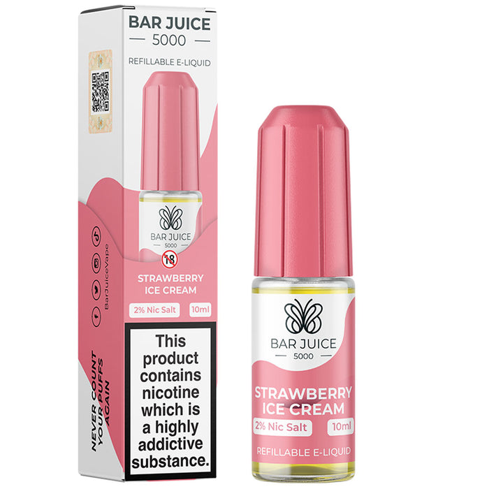 Strawberry Ice Cream Nic Salt E-Liquid by Bar Juice 5000 Bar Juice