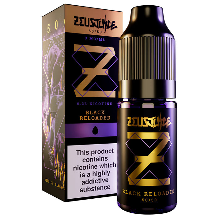 Black Reloaded (50/50) By Zeus Juice 10ml  Zeus Juice Uk 3mg  