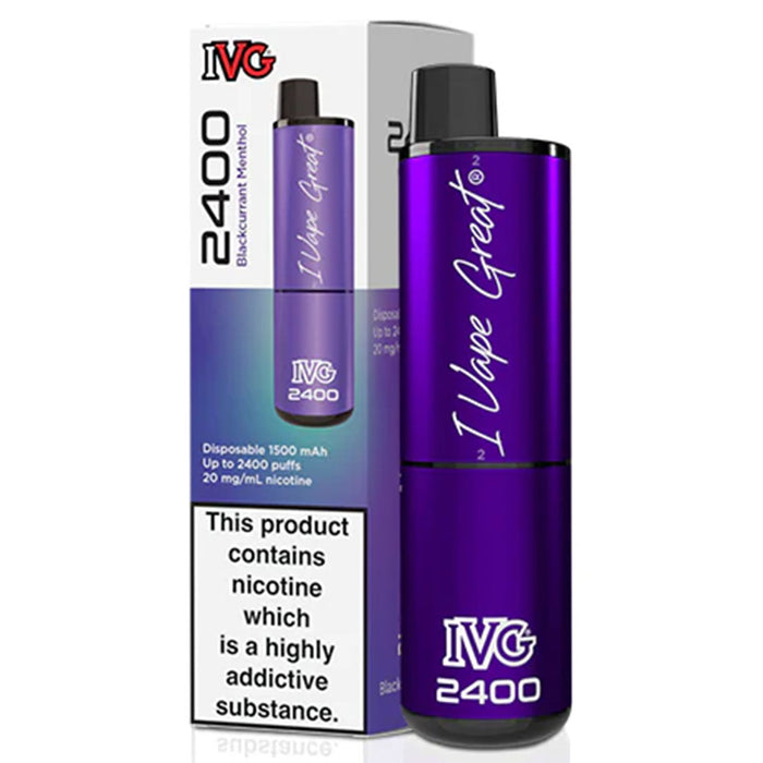 IVG 2400 Disposable Vape Pod Device  I VG Blackcurrant Menthol  