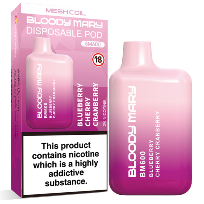 Bloody Mary BM600 Disposable Vape Kit  Bloody Mary Blueberry Cherry Cranberry  