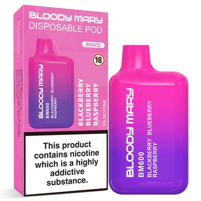 Bloody Mary BM600 Disposable Vape Kit  Bloody Mary Blackberry Blueberry Raspberry  