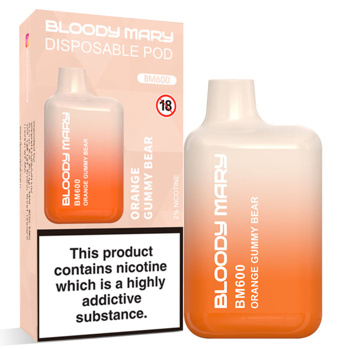 Bloody Mary BM600 Disposable Vape Kit  Bloody Mary Orange Gummy Bear  