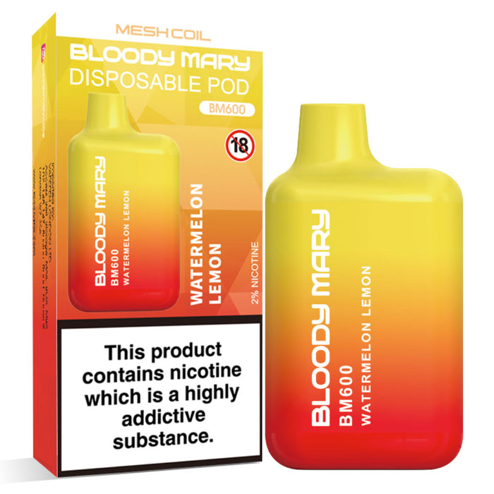 Bloody Mary BM600 Disposable Vape Kit  Bloody Mary Watermelon Lemon  