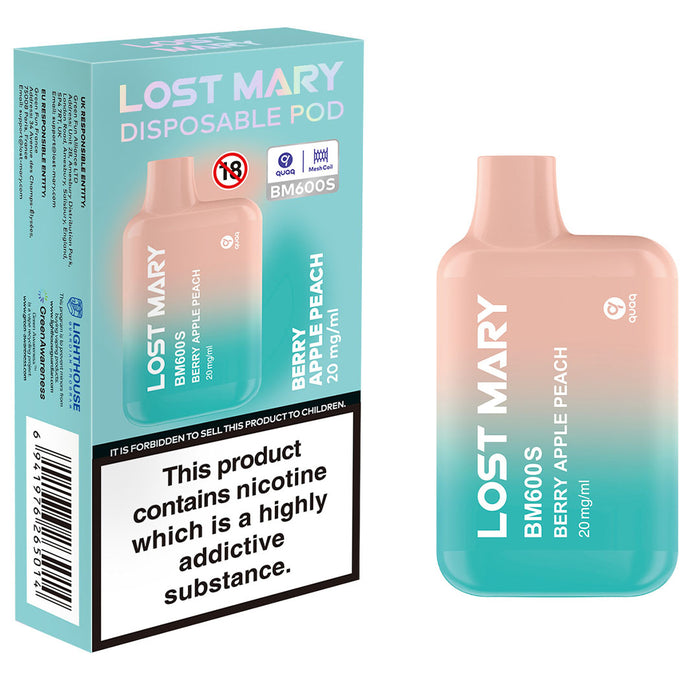 Lost Mary BM600S Disposable Vape  Lost Mary Berry Apple Peach  