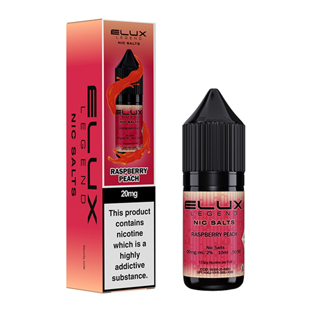 Raspberry Peach By Elux Legend 10ml Nic Salt | 10mg & 20mg | Vapin Loud ...