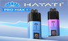 Two vape devices with 'Hayati' branding on a blue background