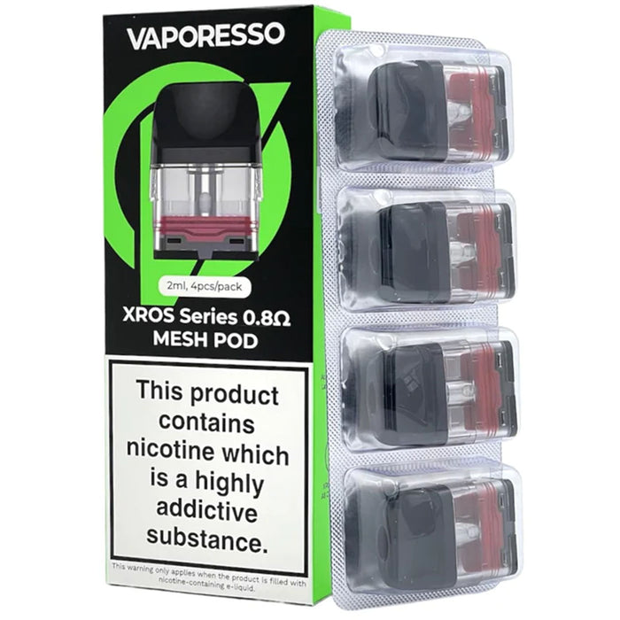 Xros Replacement Pods By Vaporesso 4 Pack  Vaporesso 0.8ohm  