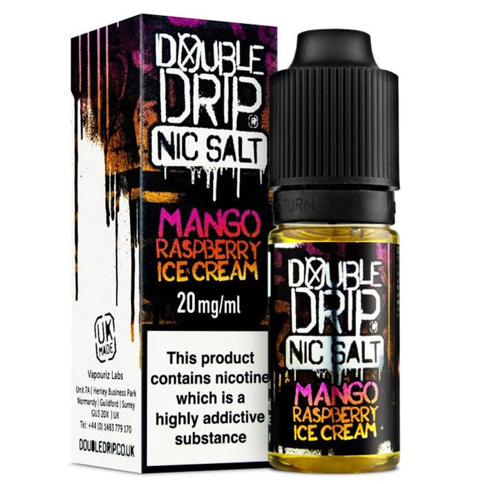 MANGO RASPBERRY ICE CREAM E-LIQUID BY DOUBLE DRIP NIC SALT  Double Drip Coil Sauce   