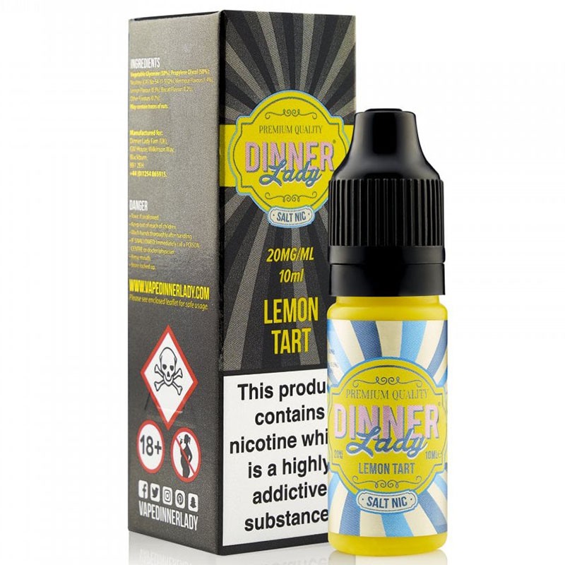 dinner lady lemon tart vape juice DINNER LADY LEMON TART 10ML NIC SALT – Vapin Loud