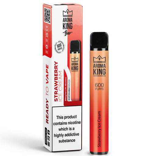 Aroma King - Air Flow - Disposable Device 600 puffs - 10mg  Aroma King Ns10mg Strawberry Ice Cream 