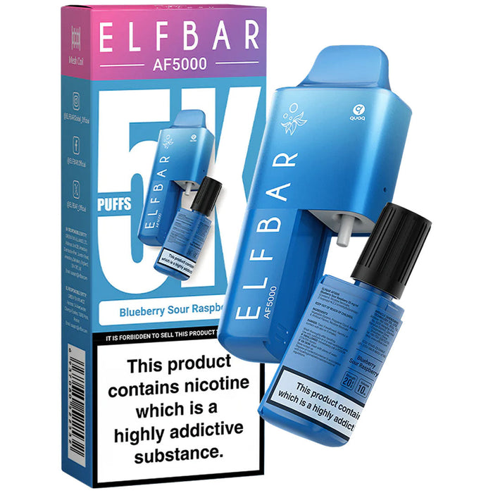 ELFBAR AF5000 Disposable Pod System 20mg  Elf Bar Blueberry Sour Raspberry  