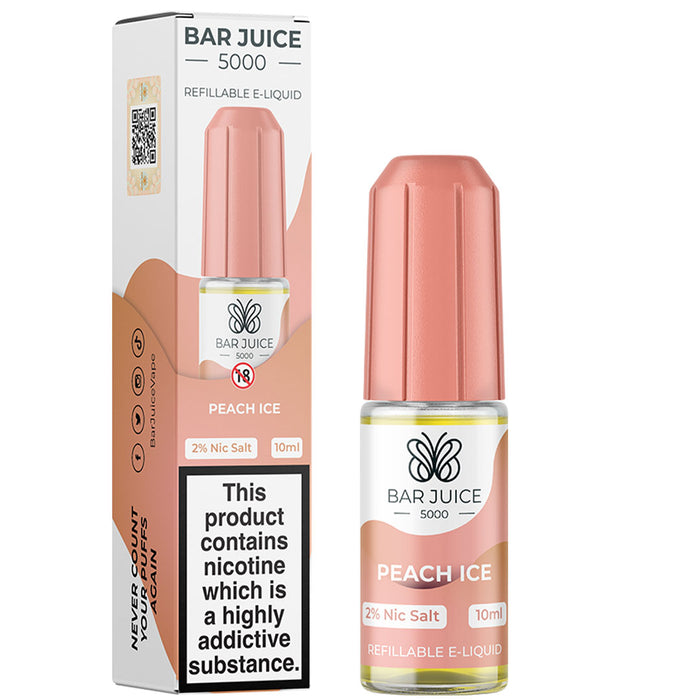 Peach Ice Nic Salt E-Liquid by Bar Juice 5000  Bar Juice   