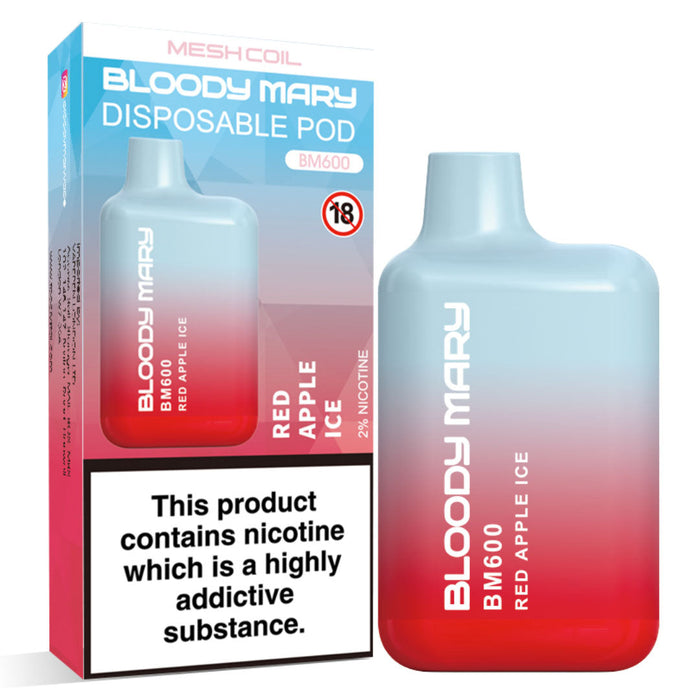 Bloody Mary BM600 Disposable Vape Kit  Bloody Mary Red Apple Ice  