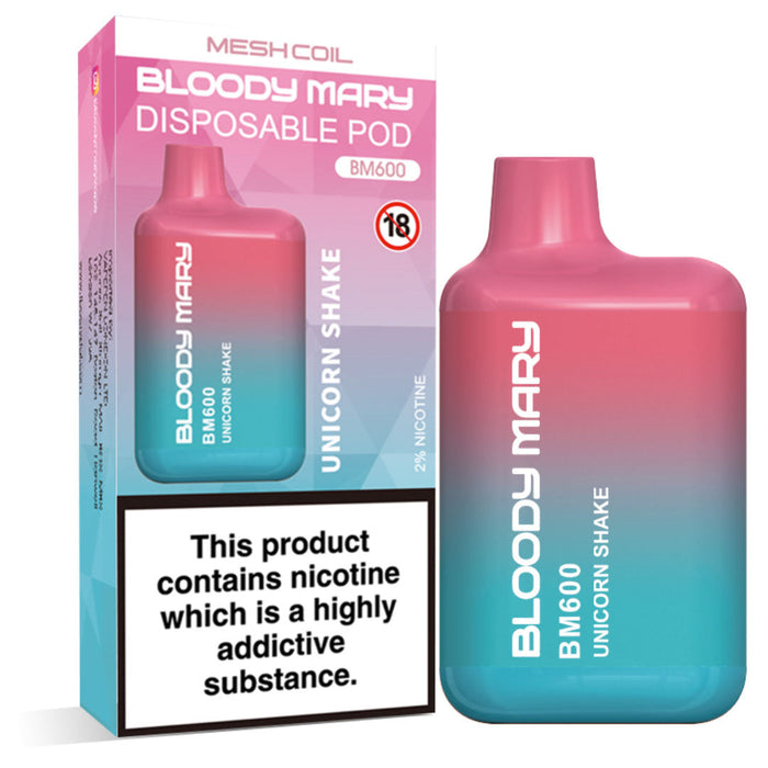 Bloody Mary BM600 Disposable Vape Kit  Bloody Mary Unicorn Shake  