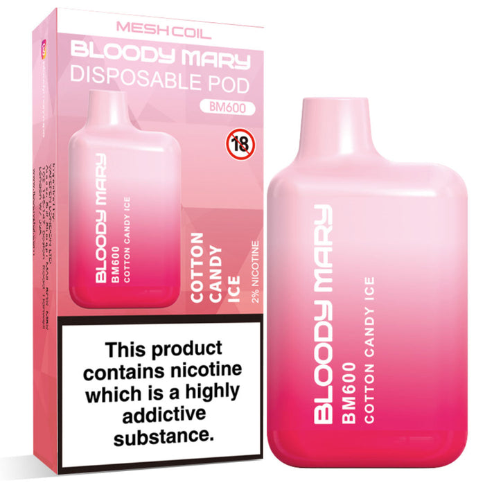 Bloody Mary BM600 Disposable Vape Kit  Bloody Mary Cotton Candy Ice  