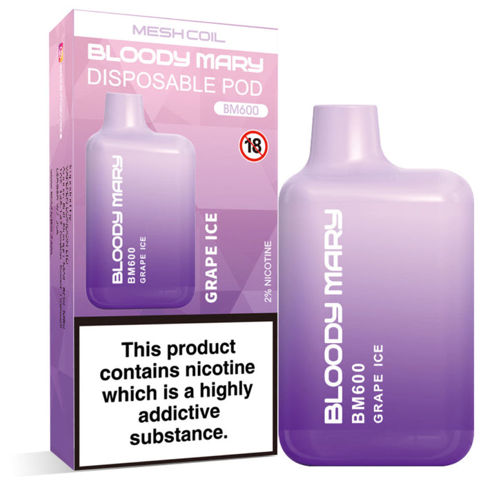 Bloody Mary BM600 Disposable Vape Kit  Bloody Mary Grape Ice  
