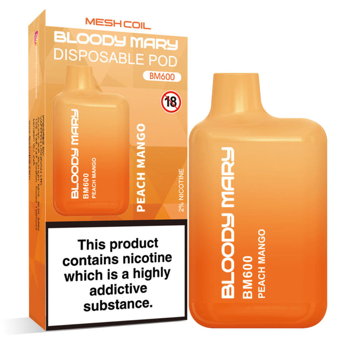 Bloody Mary BM600 Disposable Vape Kit  Bloody Mary Peach Mango  