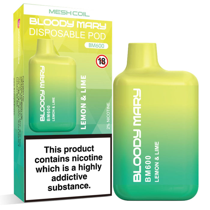 Bloody Mary BM600 Disposable Vape Kit  Bloody Mary Lemon & Lime  