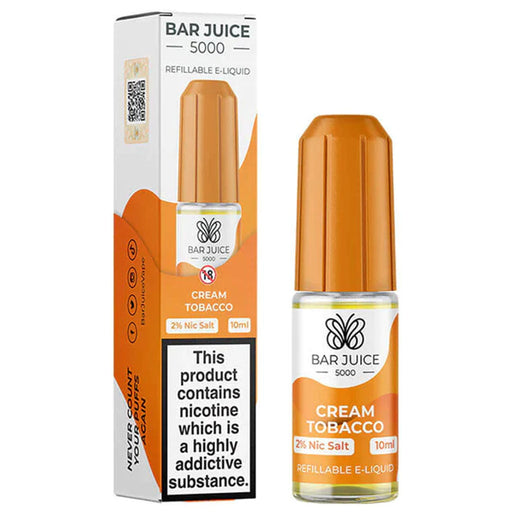 Cream Tobacco Nic Salt E-Liquid by Bar Juice 5000  Bar Juice   