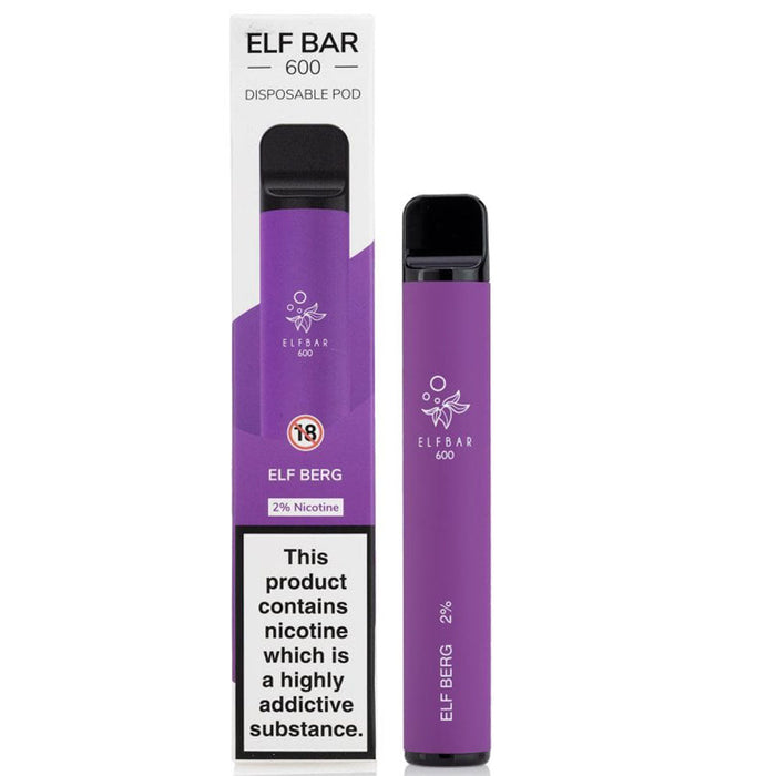 Elf Bar Disposable Pod Device 600 Puffs 1%  Elf Bar 10mg Elf Berg 