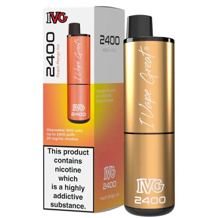 IVG 2400 Disposable Vape Pod Device  I VG Peach Mango Ice  