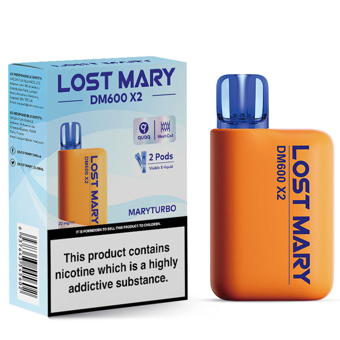 Lost Mary DM600 X2 1200 Disposable Vape  Lost Mary Maryturbo  