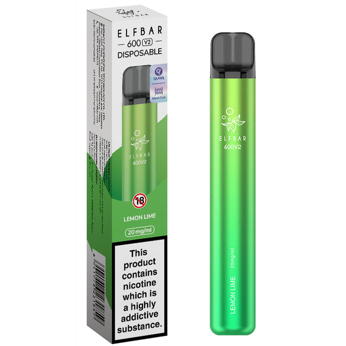 Elf Bar 600 V2 Disposable Vape  Elf Bar Lemon Lime  