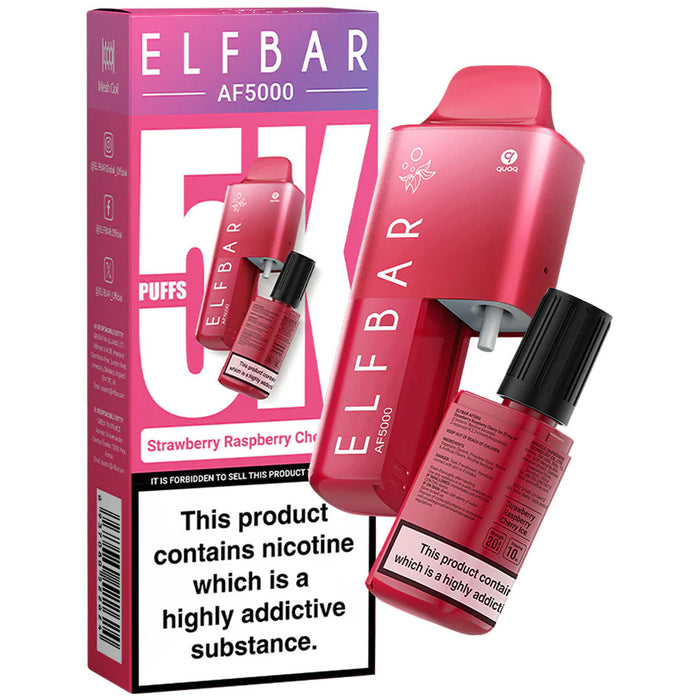 ELFBAR AF5000 Disposable Pod System 20mg  Elf Bar Strawberry Raspberry Cherry Ice  