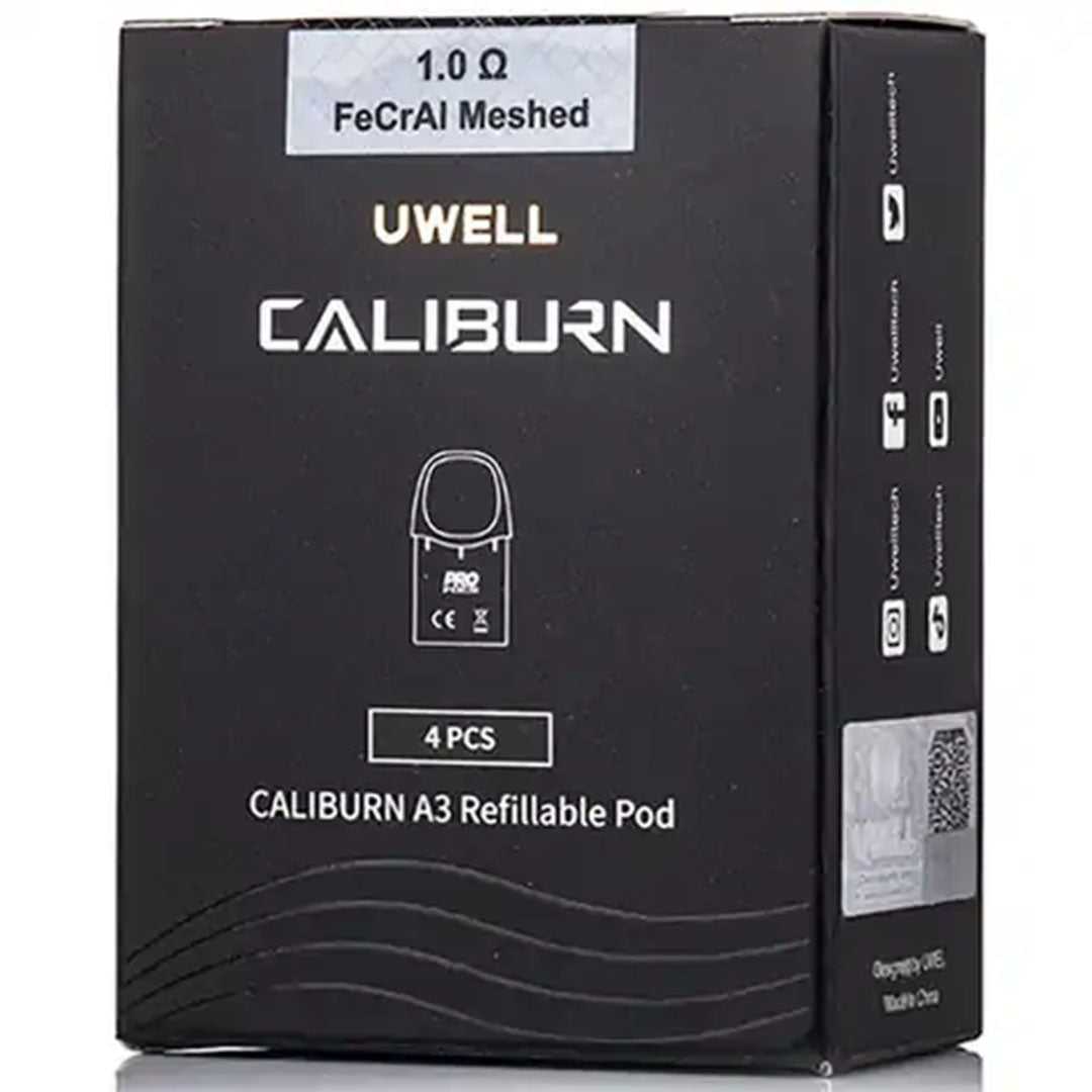 Uwell CALIBURN A3 Replacement Pods 4pack - 1.0ohm Vapin Loud Uwell CALIBURN A3 Replacement Pods 4pack - 1.0ohm Vapin Loud