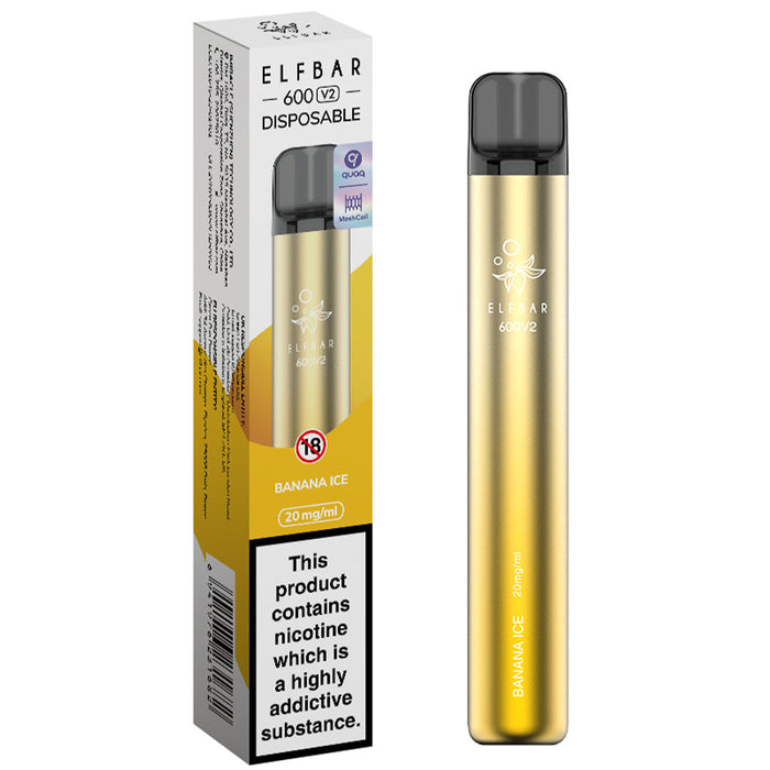 Elf Bar 600 V2 Disposable Vape  Elf Bar Banana Ice  